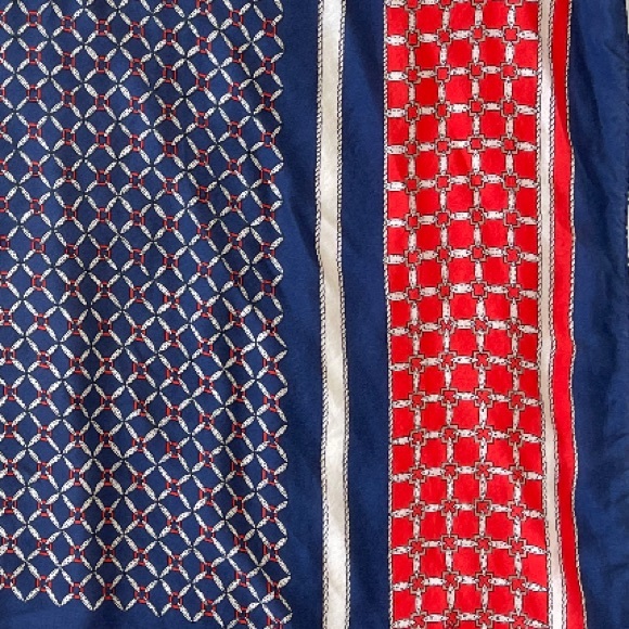Vintage Navy/Red/White Silk Scarf - Picture 5 of 5